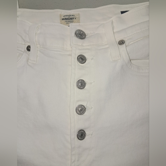 Citizens of Humanity White High Rise Jeans Olivia Crop High Rise Slim Size 25 - Picture 8 of 15